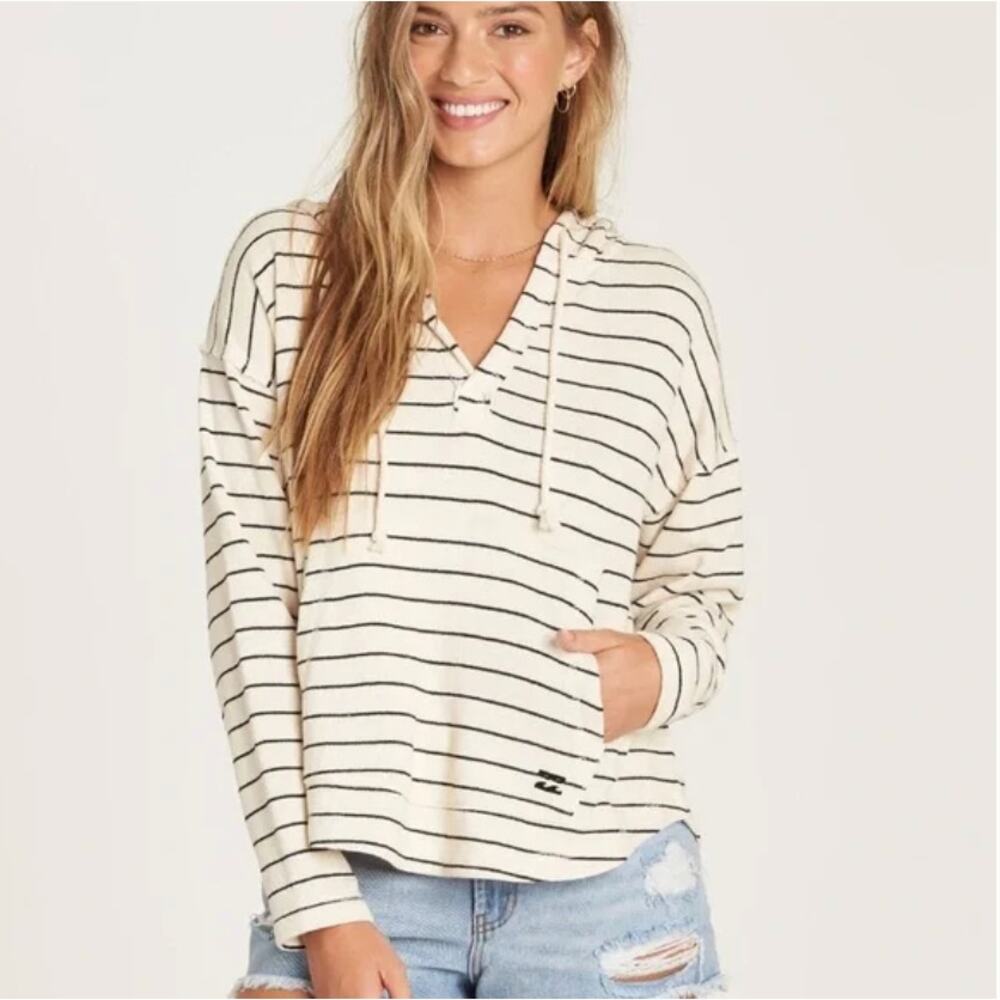 Billabong Knit Striped Pullover Poncho Sweater Large